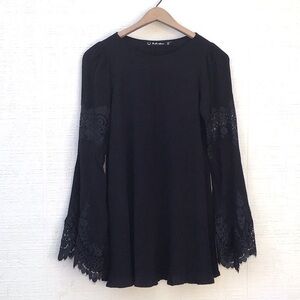 For Love and Lemons Le’veon festival lace boho 70s black dress